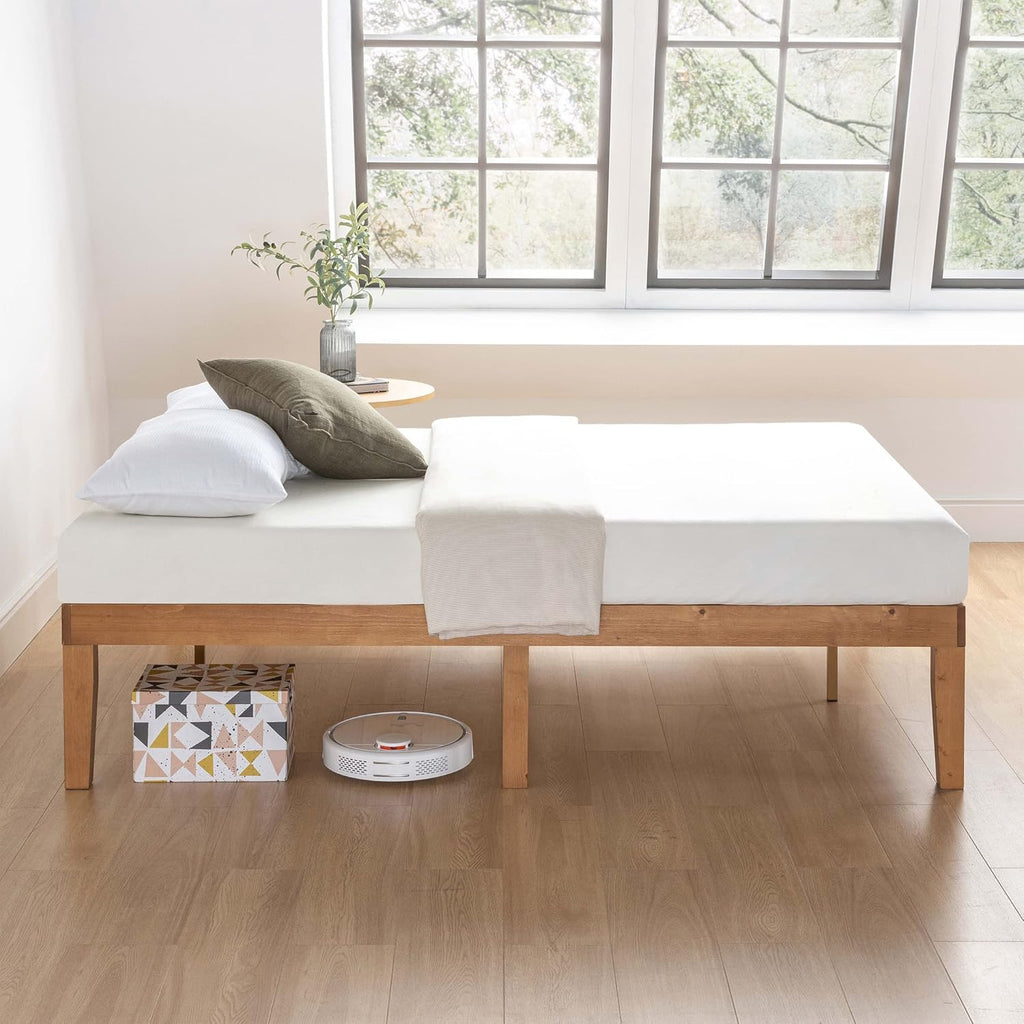 Naturalista Classic 16 Inch Solid Wood Platform Bed, Natural Pine, King