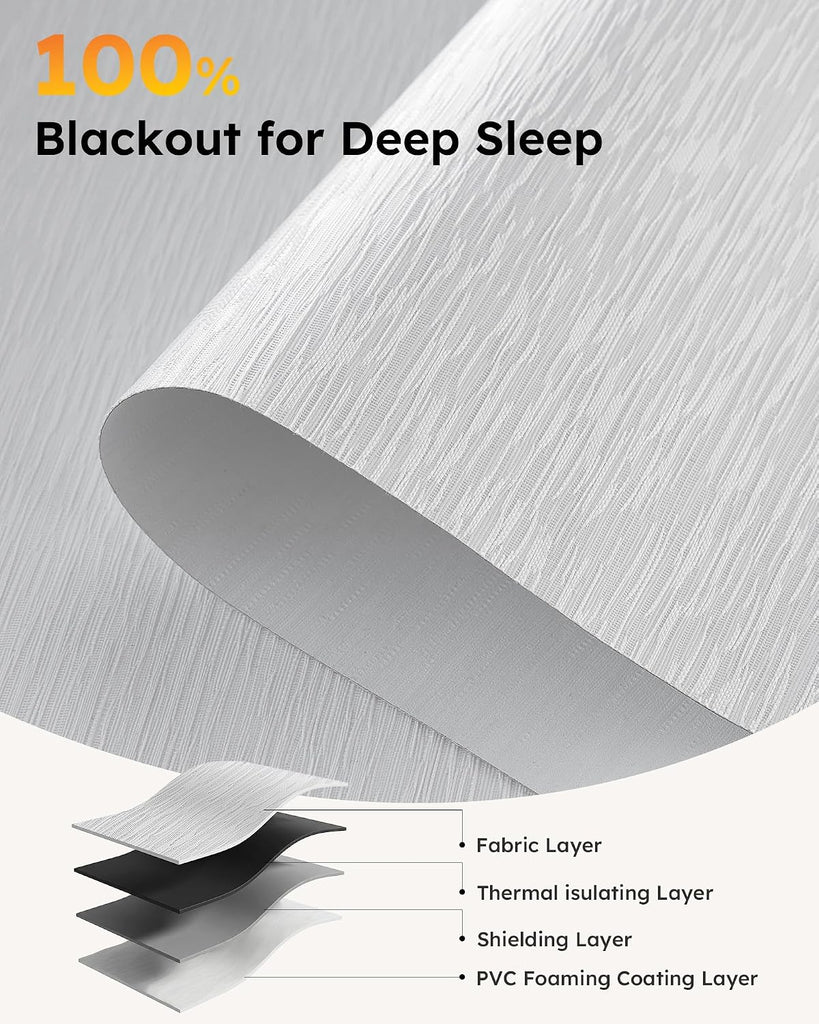 Motorized Blinds with Remote, 100% Blackout Electric Roller Shades