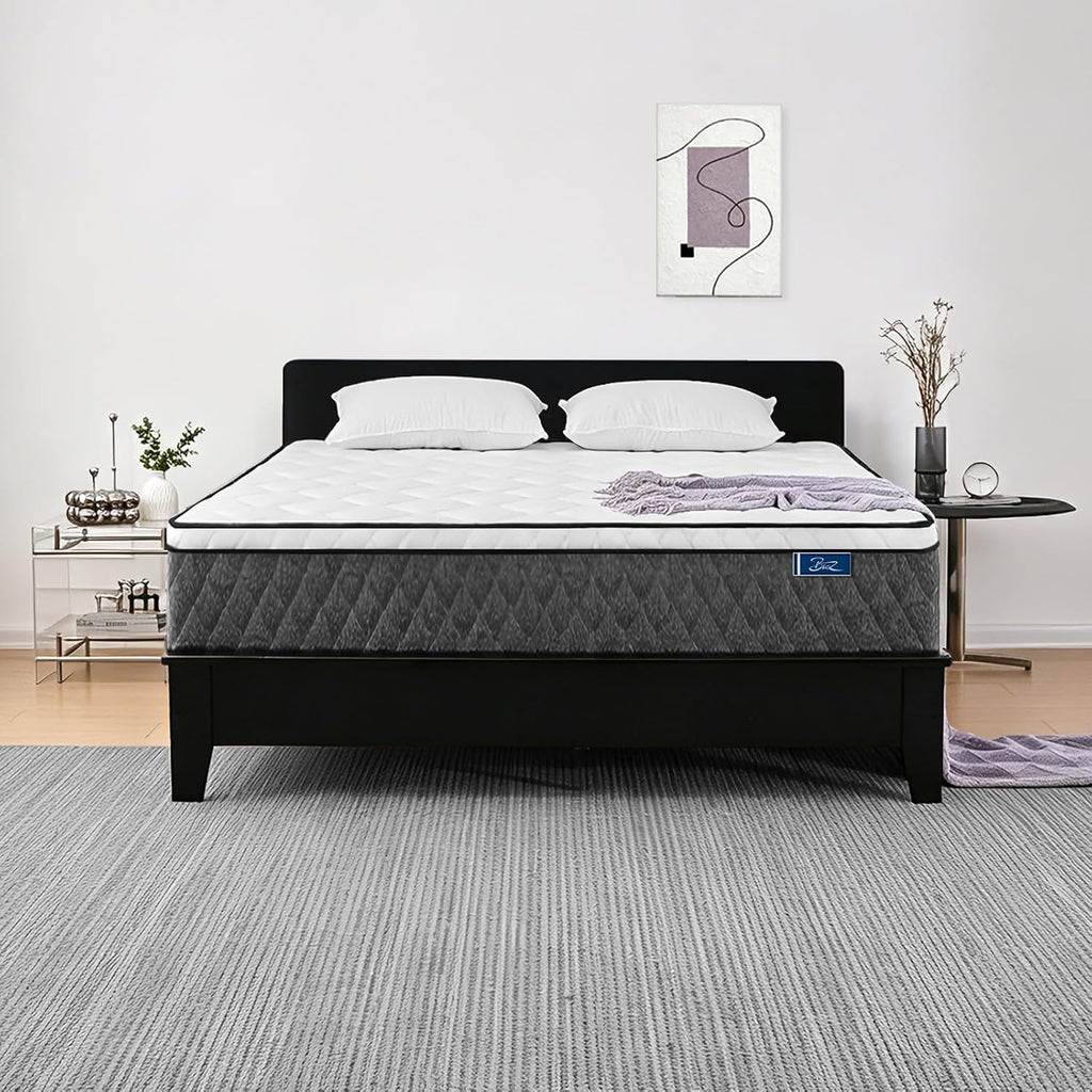 Queen Mattress, 12 Inch Cooling Hybrid Queen Mattress in a Box, Medium Firm with Gel Memory Foam & Individual Pocket