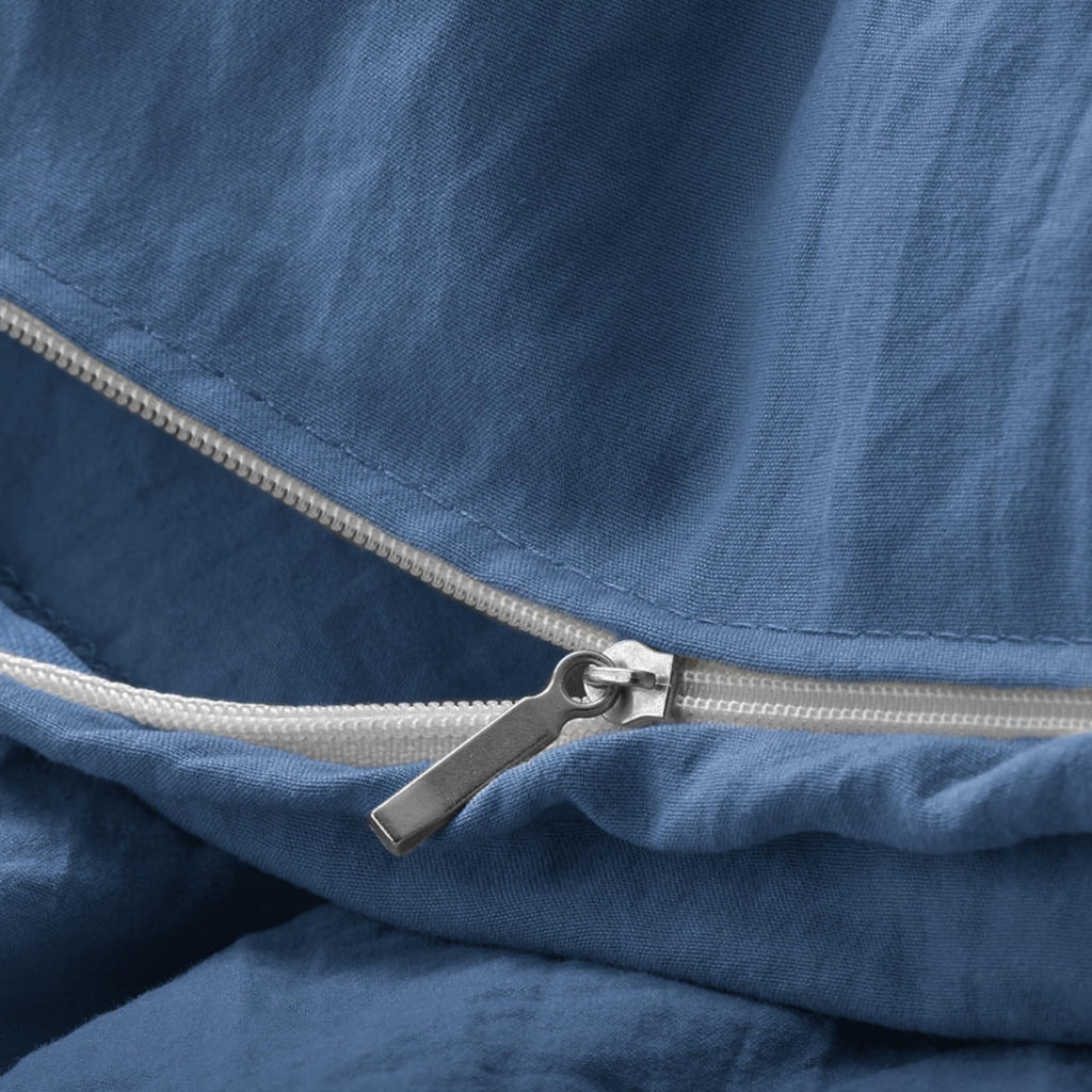 Dusty Blue Duvet Cover, Pre-Washed Bedding Set