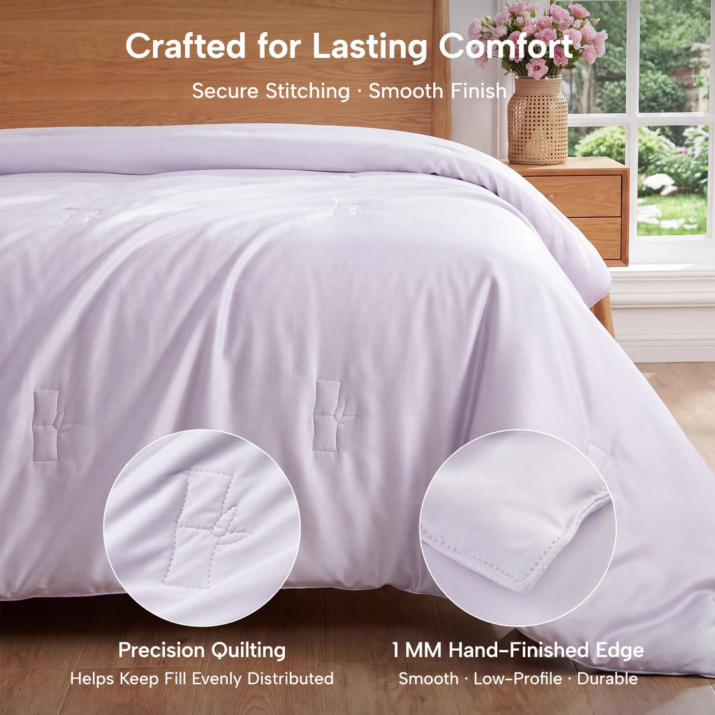 Cooling Comforter Queen, 100% Viscose from Bamboo Lightweight All-Season Quilt for Hot Sleepers