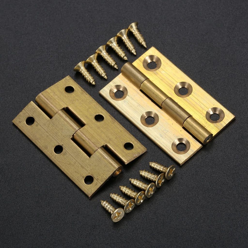 4Pcs Pure Brass Mini Hinges, Folding Butt Hinges, 1.5 Inch