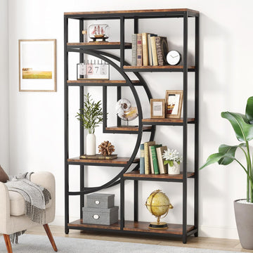 Bookshelf, Industrial 5 Tier Etagere Bookcase