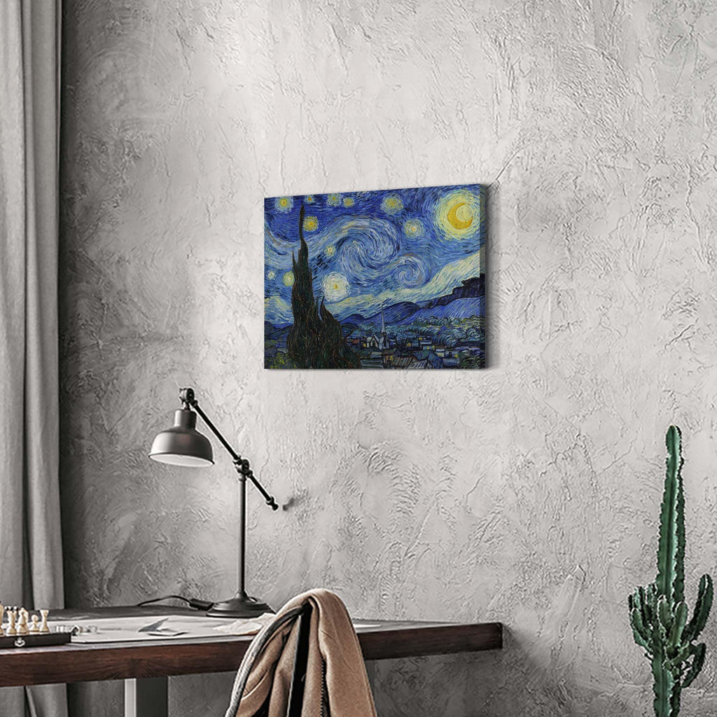 Van Gogh Starry Night Reproduction Canvas 16 X 11Inch
