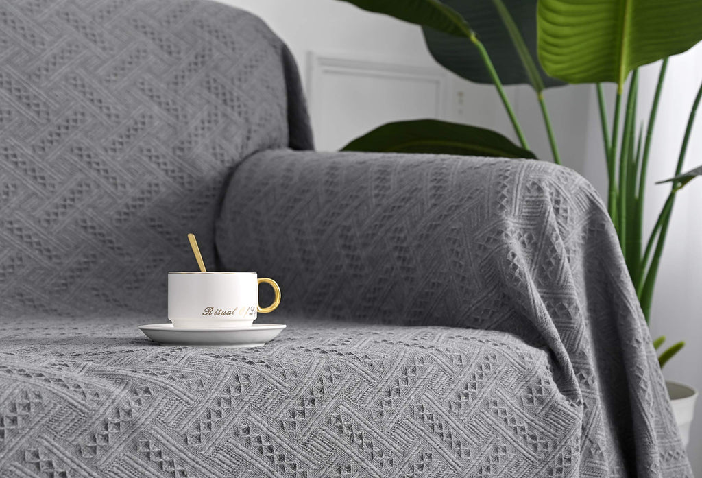 Couch Cover Sofa Covers Small Chair Cover Grey Geometrical Couch Recliner Cover for 1 Cushion Couch Washable Futon