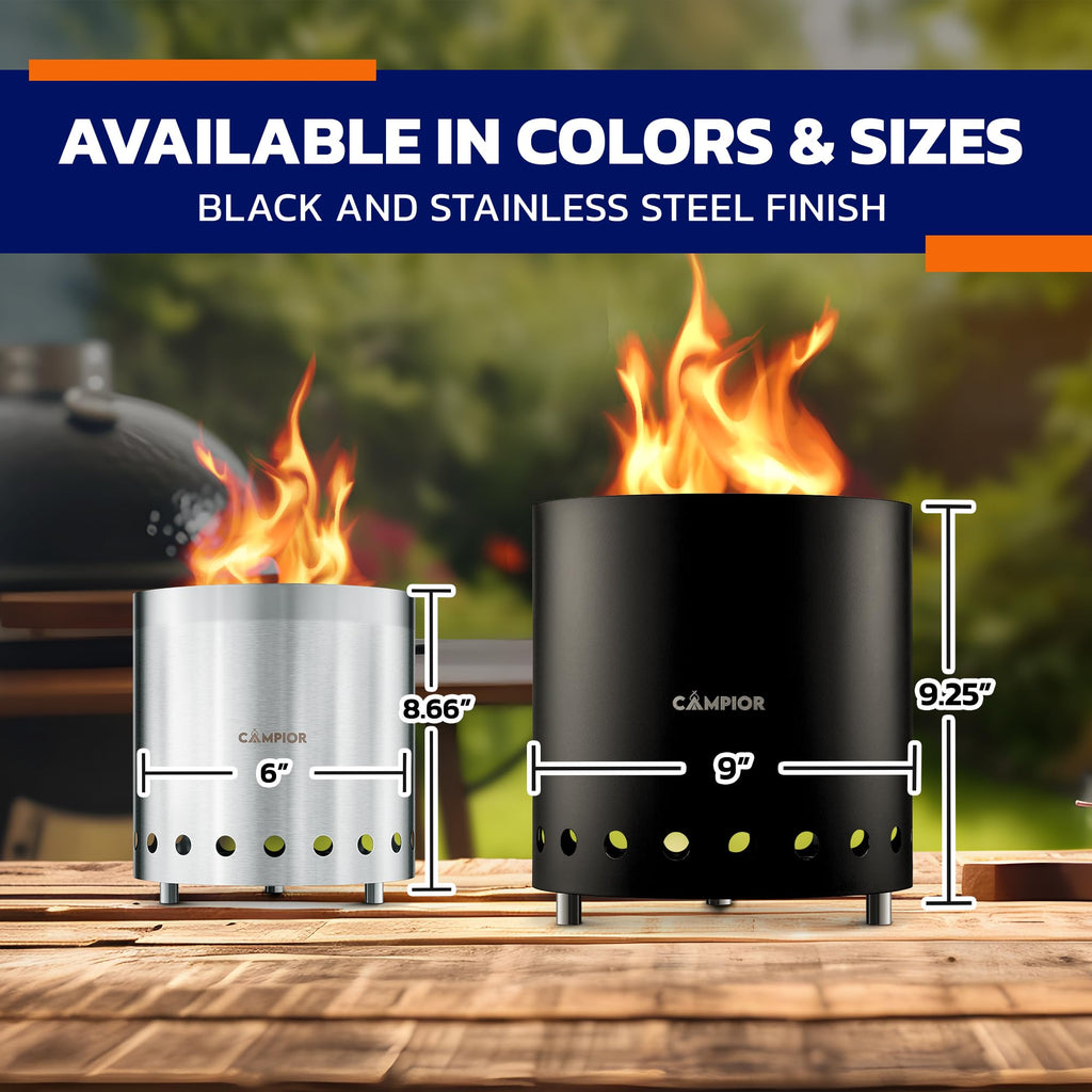 Wood Burning Fire Pit Stove - Smokeless Outdoor Stove for Wood Fires, Camping, Cooking, and Garden Gatherings