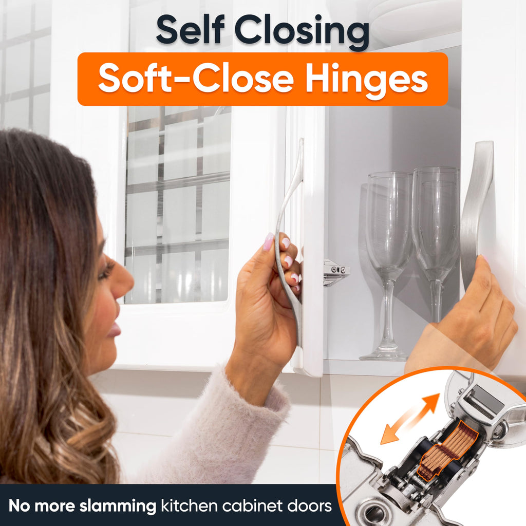 (30 PCS) Full Overlay Soft Close Cabinet Hinges Cabinets - 105° Face Frame Concealed Cabinet Door Hinge -3 Way