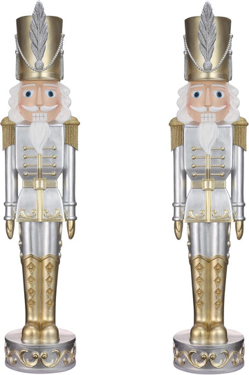 Christmas Nutcracker - Gold and Silver (48 Inch) - Set of 2