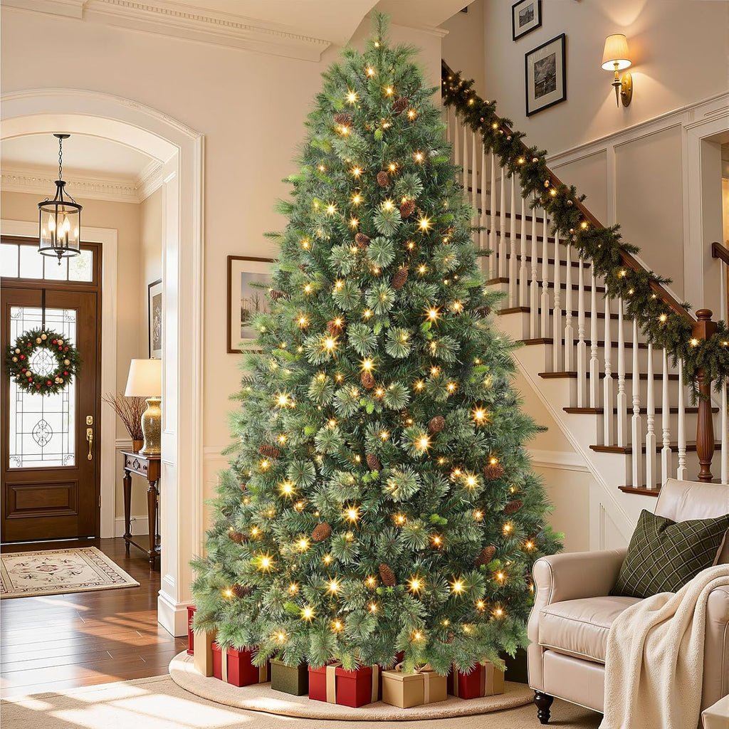 Artificial Prelit Pre-Decorated Christmas Tree with Remote, Timer