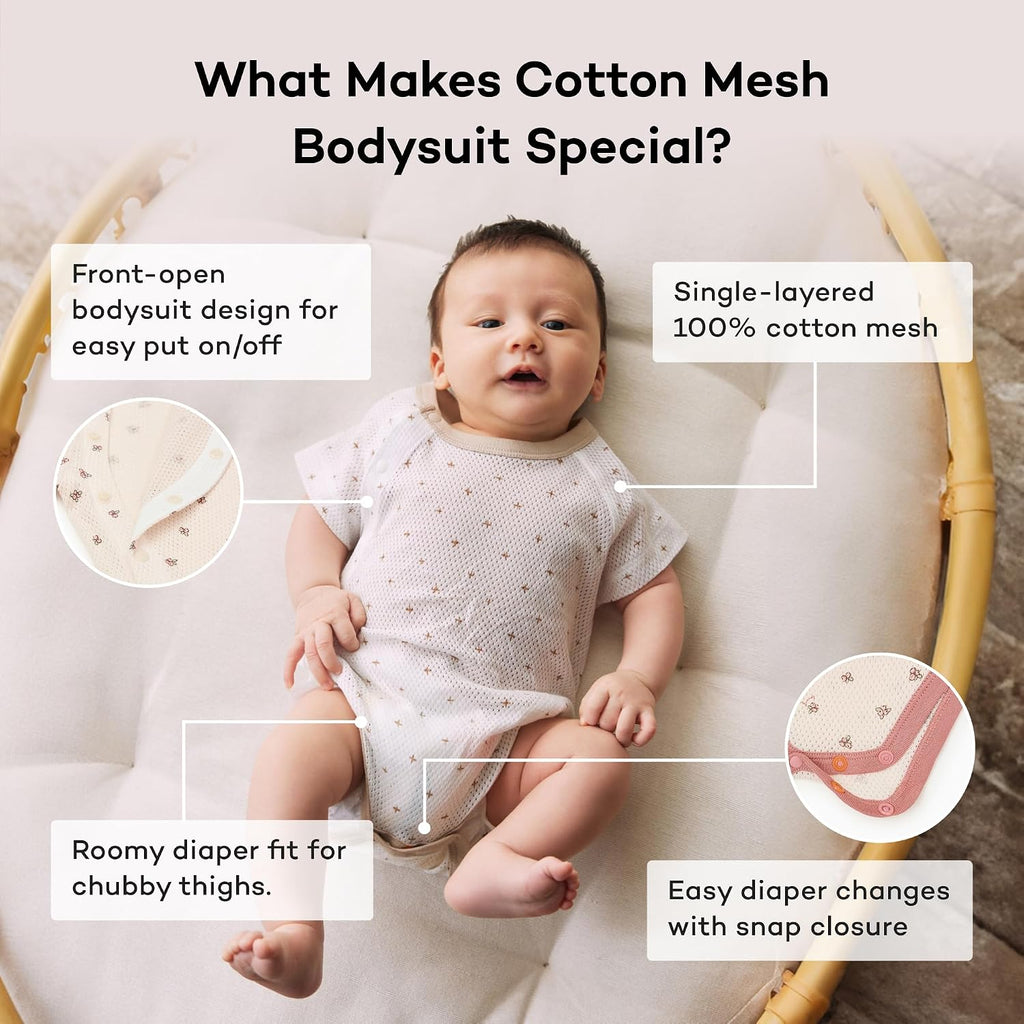 Baby Bodysuit Pack Cotton Mesh Short-Sleeve Baby Boy Girl Spring Summer Clothes