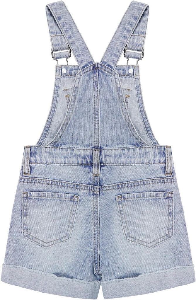 Girls Slim-fit Denim Shorts,Adjustable Straps Summer Jeans Shortalls
