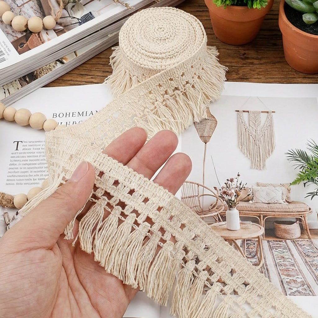 Vintage Fringe Trim, Boho Styles Tassel Trim - 5 Yards