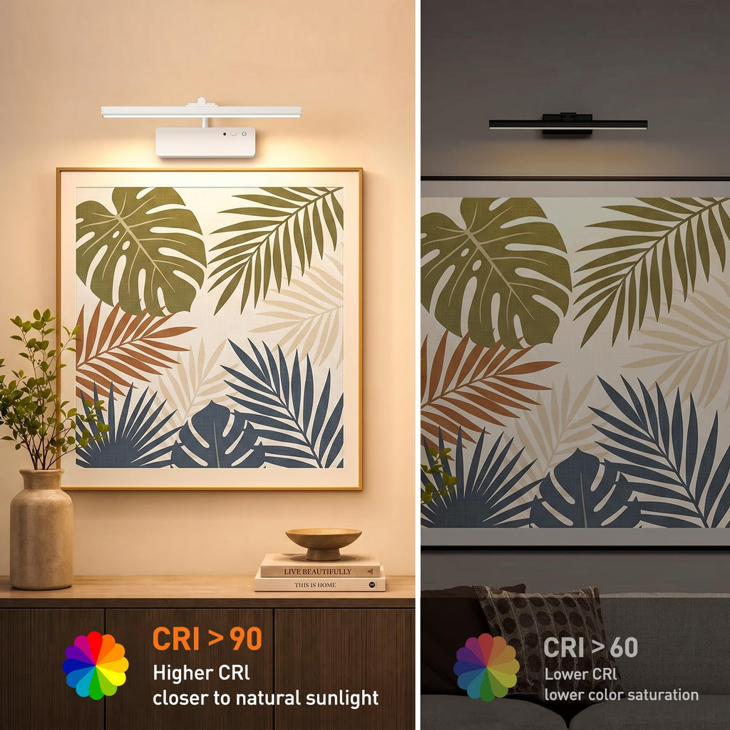 Picture Light, 15.35inch Wireless Picture Lights for Wall Rechargeable, Battery Lights for Pictures on Wall, 3 Color