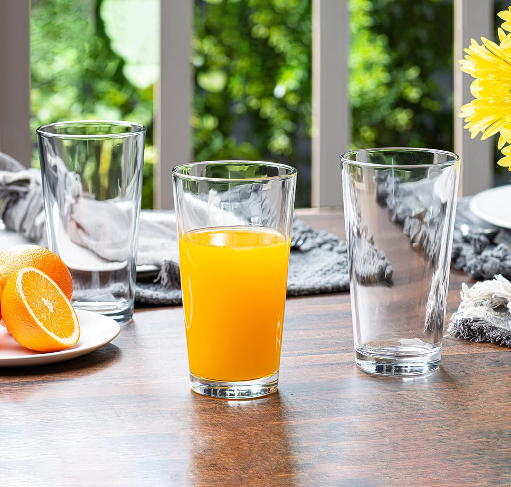 Drinking Glasses - Set of 10-16oz. Margarita Glass Cups - Dishwasher Safe Cocktail Clear Heavy Base Tall Beer