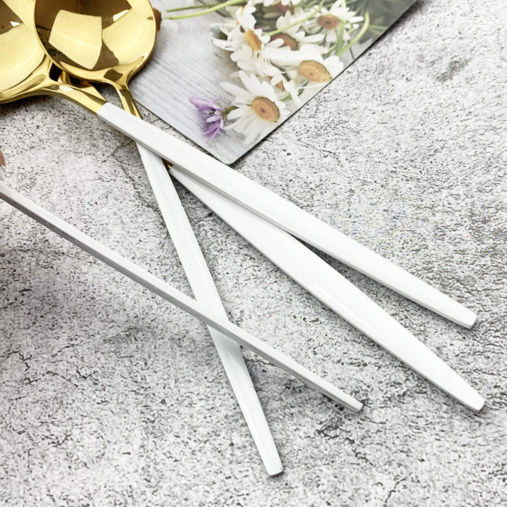 18/10 Silver Silverware Set Stainless Steel Flatware Utensils Set Gold Cutlery Set| 36-Piece Modern Cubiertos