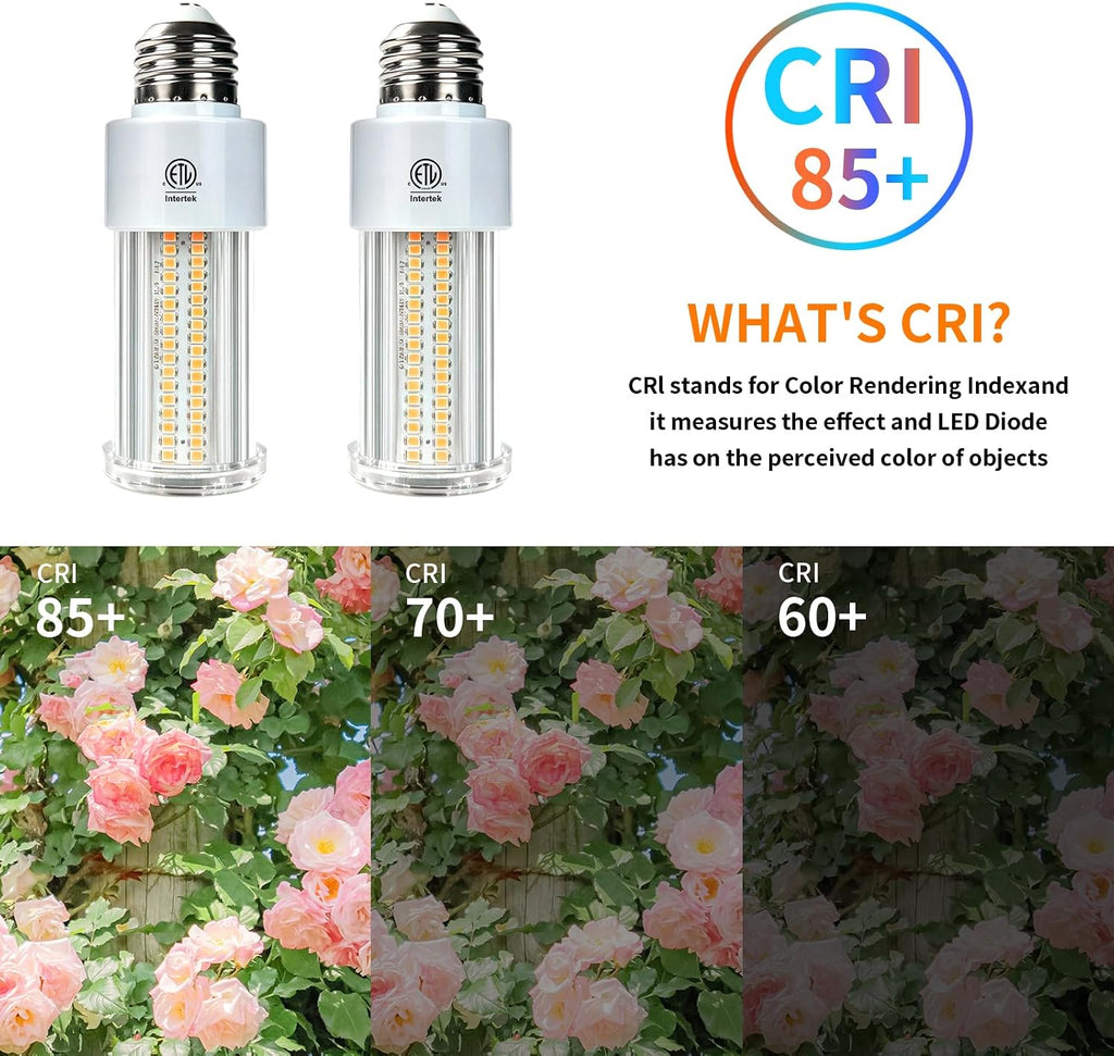 NS 2 Pack 300W Equivalent LED Corn Light Bulb 5000 Lumen 3000K 40W Large Area Warm White E26/E27 Medium Base