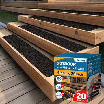 Outdoor Stair Treads, 4" x 30" 20 Pack Pre-Cut Non Slip Strips