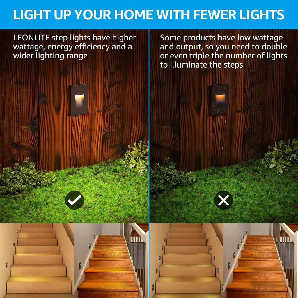 3CCT 120V LED Step Lights, Vertical, Oil Rubbed Bronze