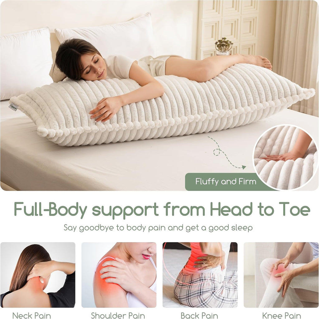 Memory Foam Body Pillow, Thickened Large Long Bed Pillow for Adults, Full Body Pillow with Removable Pillow Cover