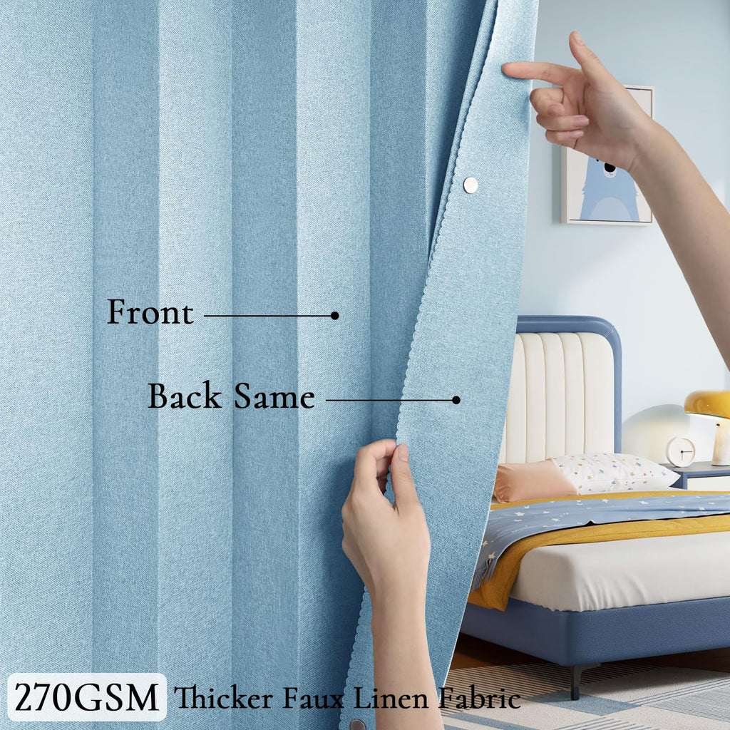 100% Blackout Curtain with Magnetic Closure - Pinch Pleat Look Window Drapes & Doorway Privacy Screen, Accordion