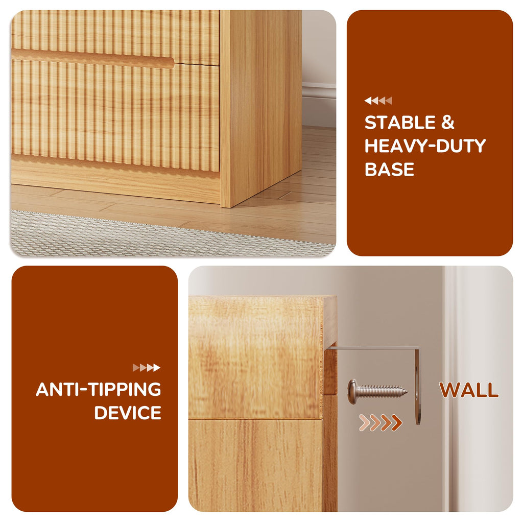 7-Drawer Dresser for Closet, 48" Wide Storage Wooden