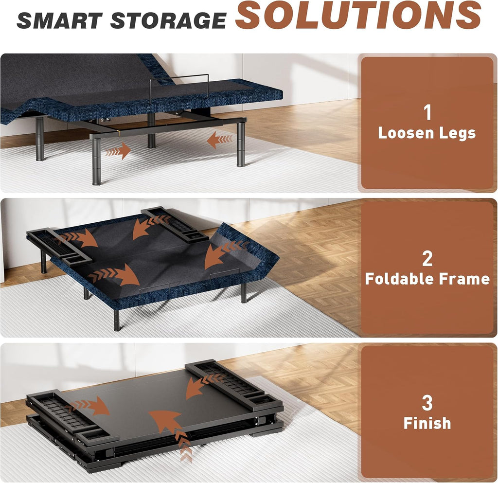 Patented King Adjustable Bed Frame Wireless Remote