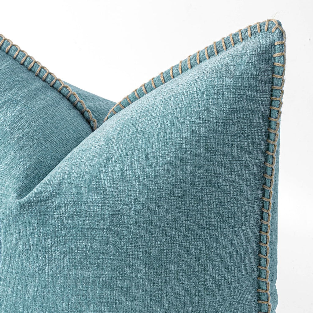 Decorative Couch Throw Pillow Covers 20x20 Inch Coastal Aqua Blue