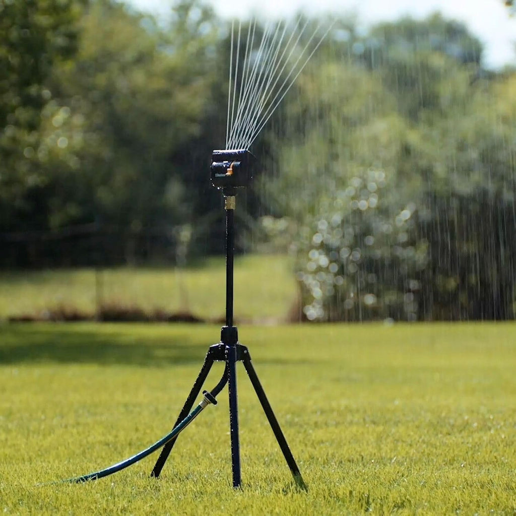 65178AMZ MiniMax Turbo Oscillating Sprinkler on Tripod, 4000 sq. ft., 4-Way Adjustable, Quick Connect Bundle, Black