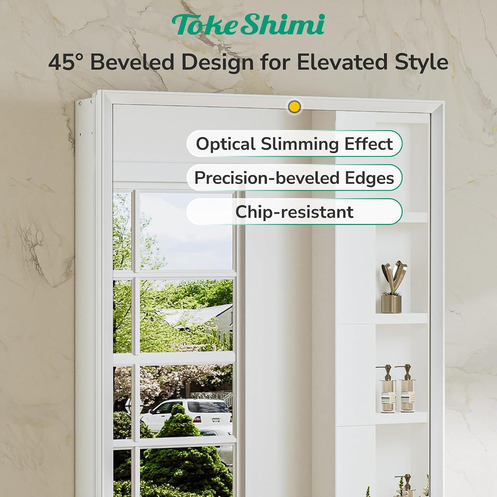 14 x 24 White Recessed Medicine Cabinet with Mirror, Assembly Required, Bathroom Medicine Cabinet with Mirror