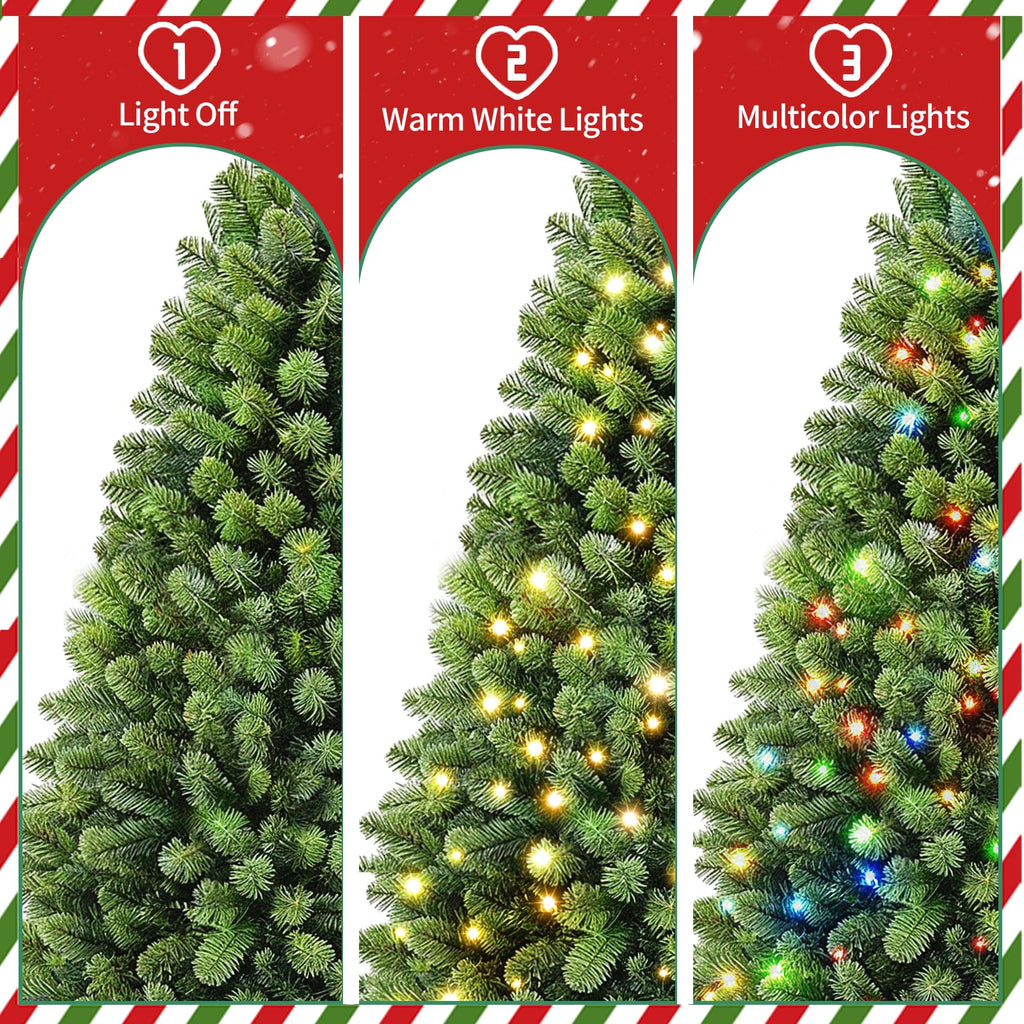 6.5ft Pre-Lit Christmas Tree with Remote Control & Foot Switch