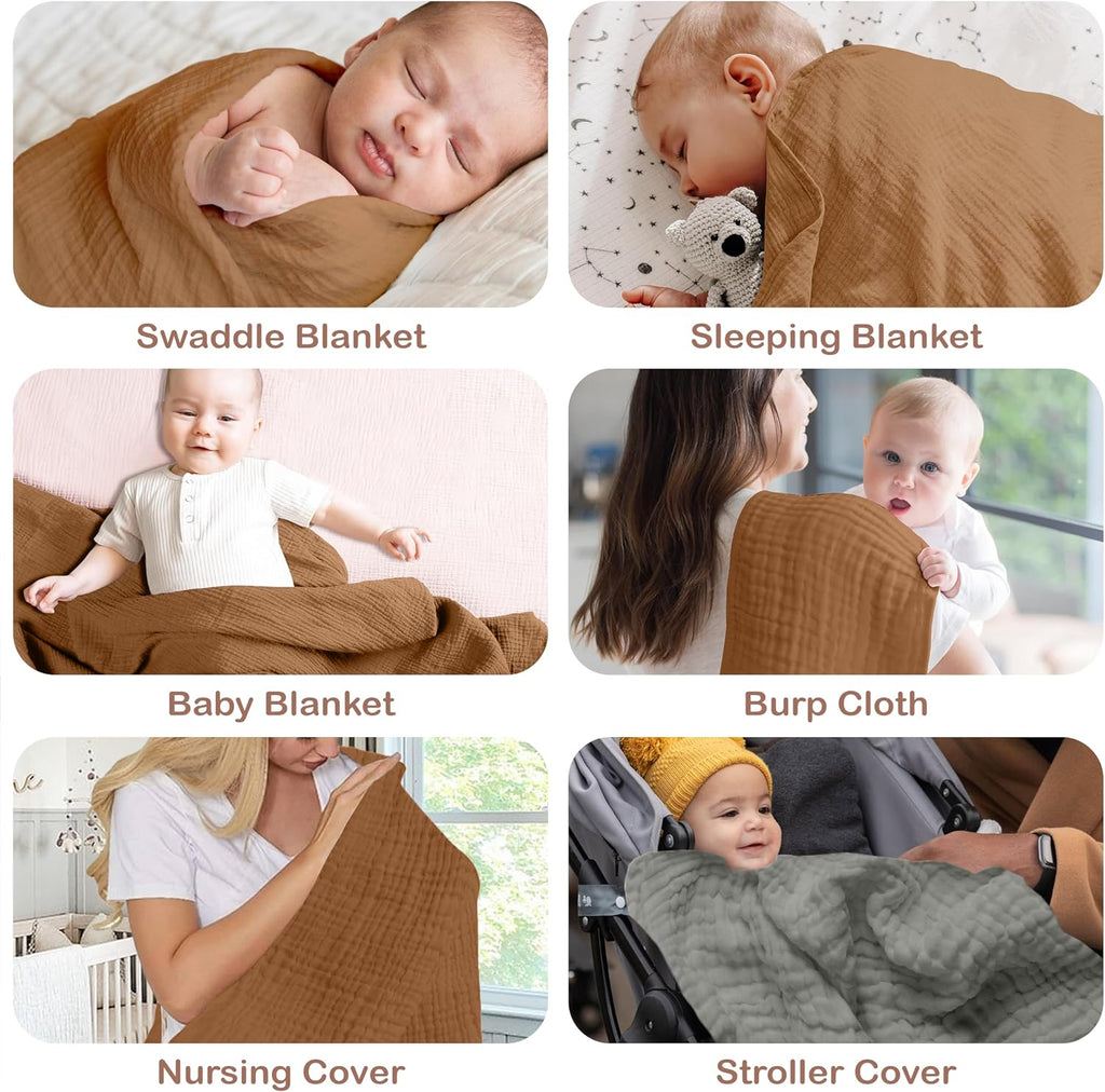 100% Organic Cotton 2 PK Baby Receiving Blankets Unisex 47x47