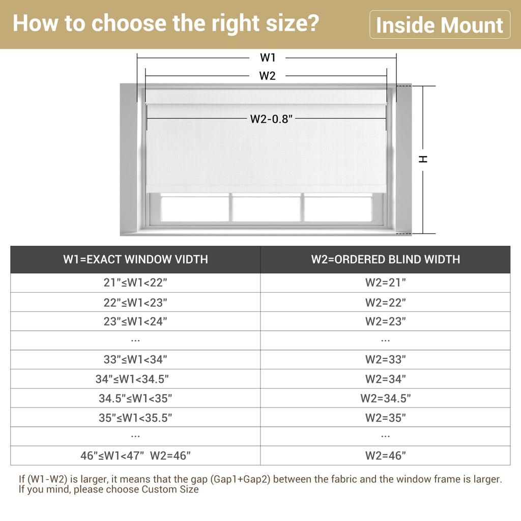 Blackout Roller Shades for Indoor Windows, Beige