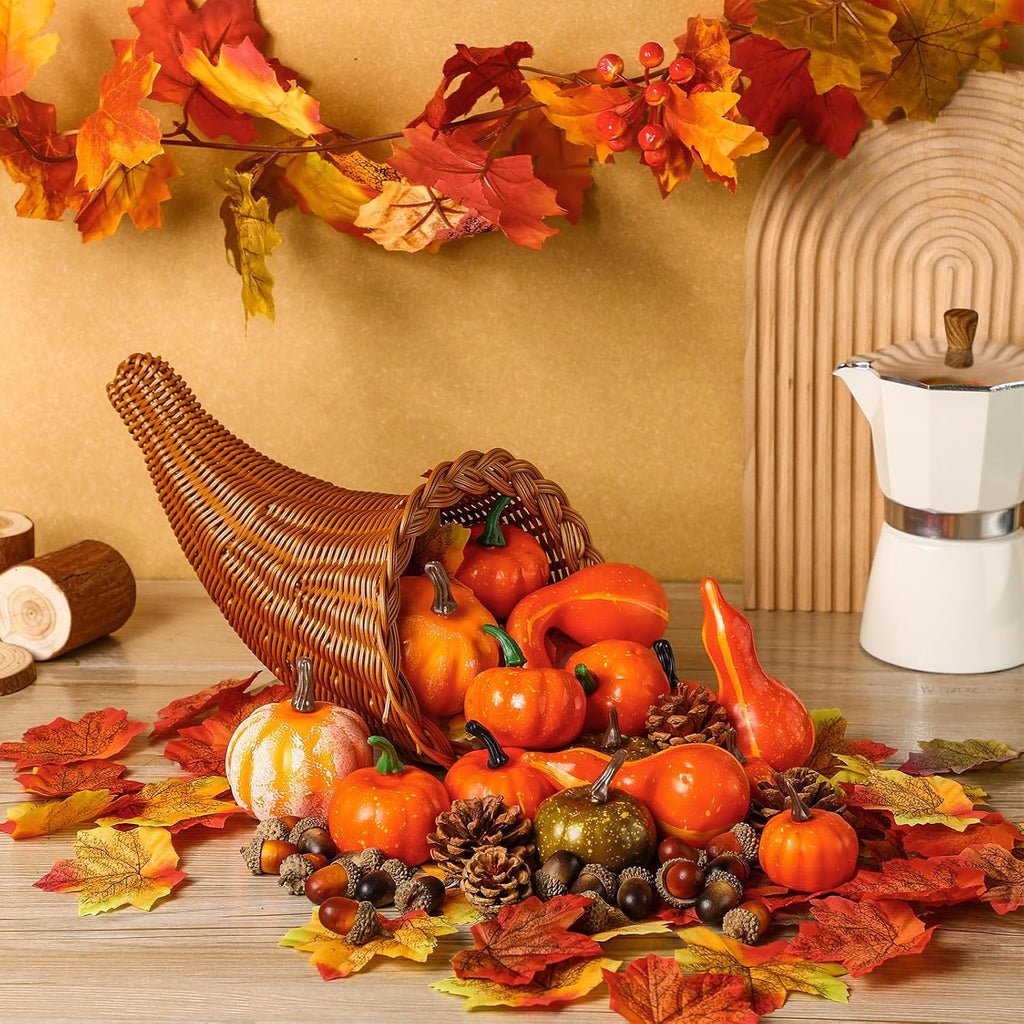 Fall Cornucopia Basket Fall Table Centerpieces, Classic - Set of 101