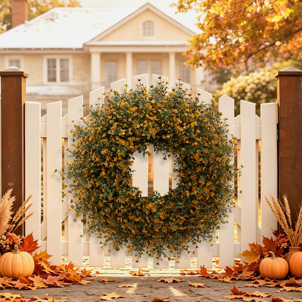 26 Inch Fall Boxwoods Wreaths for Front Door Large Wreath Home Decor