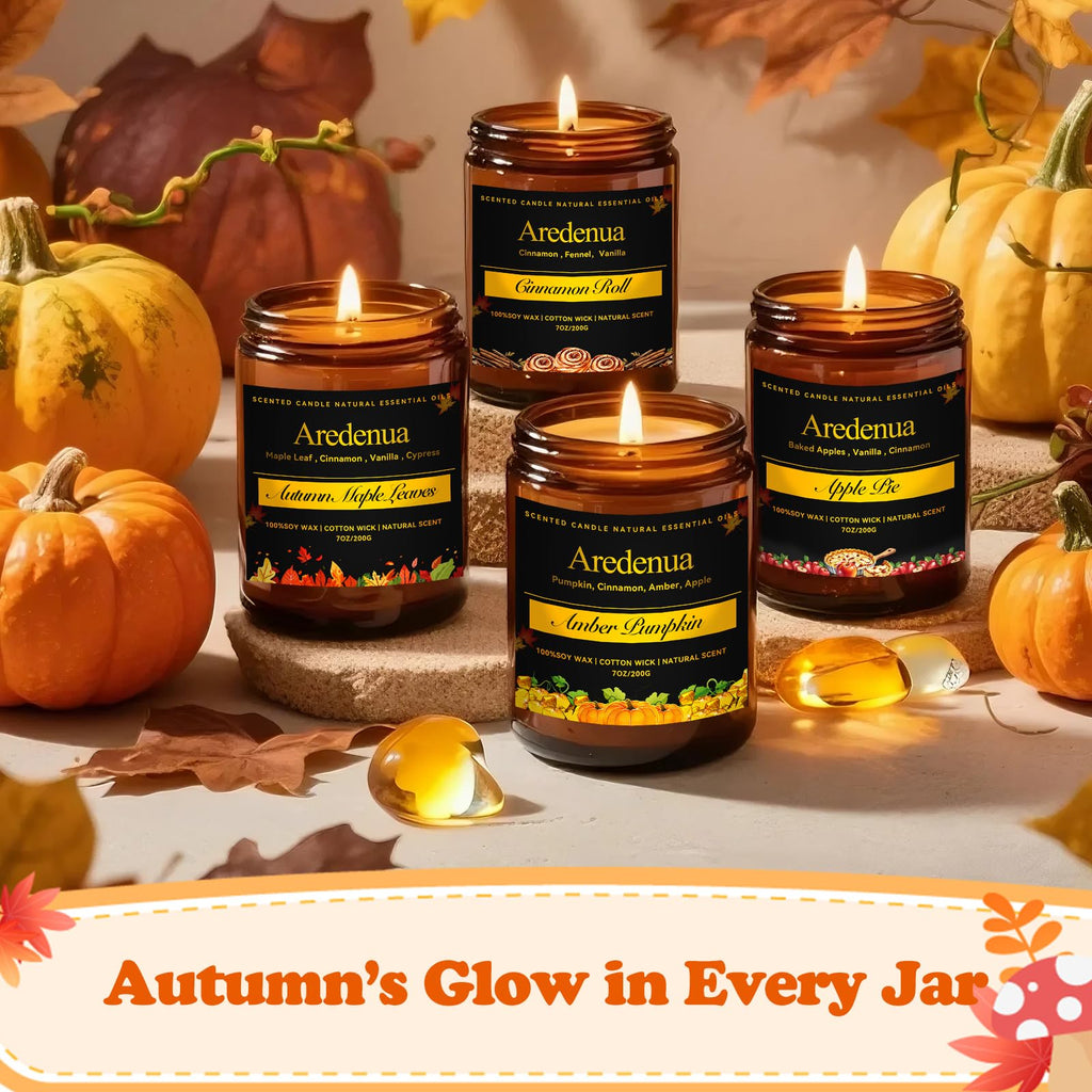 Fall Candles, Autumn Leaves Scent, Cozy Autumn Season Gifts for Fall