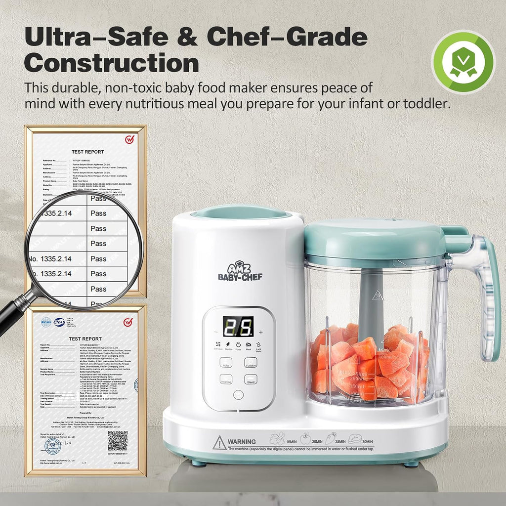 Food Maker Pro Steamer Blender: 4 in 1 Auto Steam Blend and Puree Maker with Self-Clean for Healthy Baby and Toddler