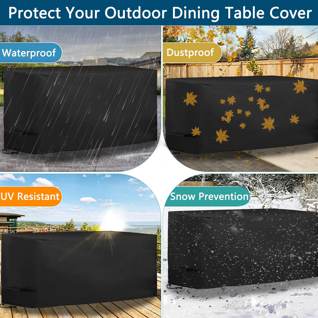 Patio Table Covers, Rectangular Outdoor Dining Table Cover, 72"L X36"W X28"H