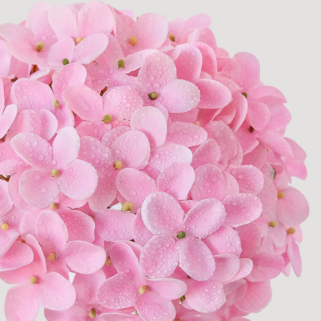 20 inches 4 Pcs Soft Pink Real Touch Artificial Boho Lifelike Real Looking Latex Hydrangeas Flower with Long Stem