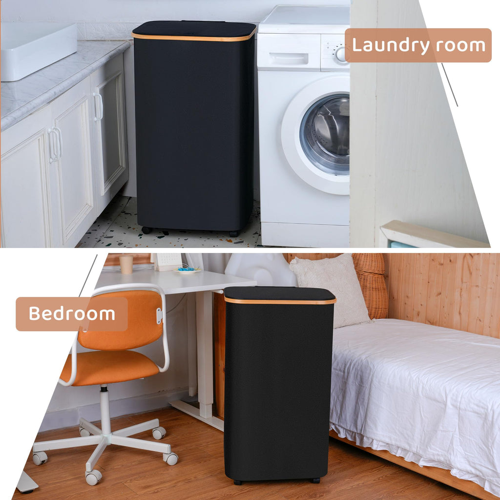 Laundry Hamper with Wheels 110L Laundry Basket with Mesh Bag,Black