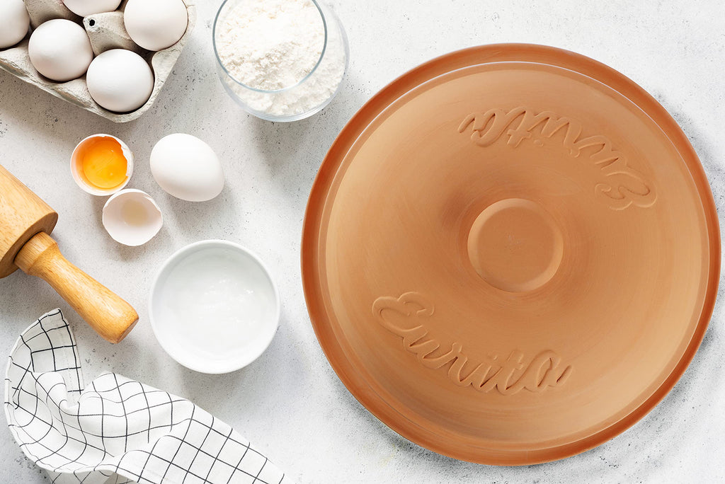 Eurita 4 Quart Terracotta Clay Non Stick Dutch Oven - Natural, Lead Cadmium‐Free, Oven & Microwave Safe, Rustic