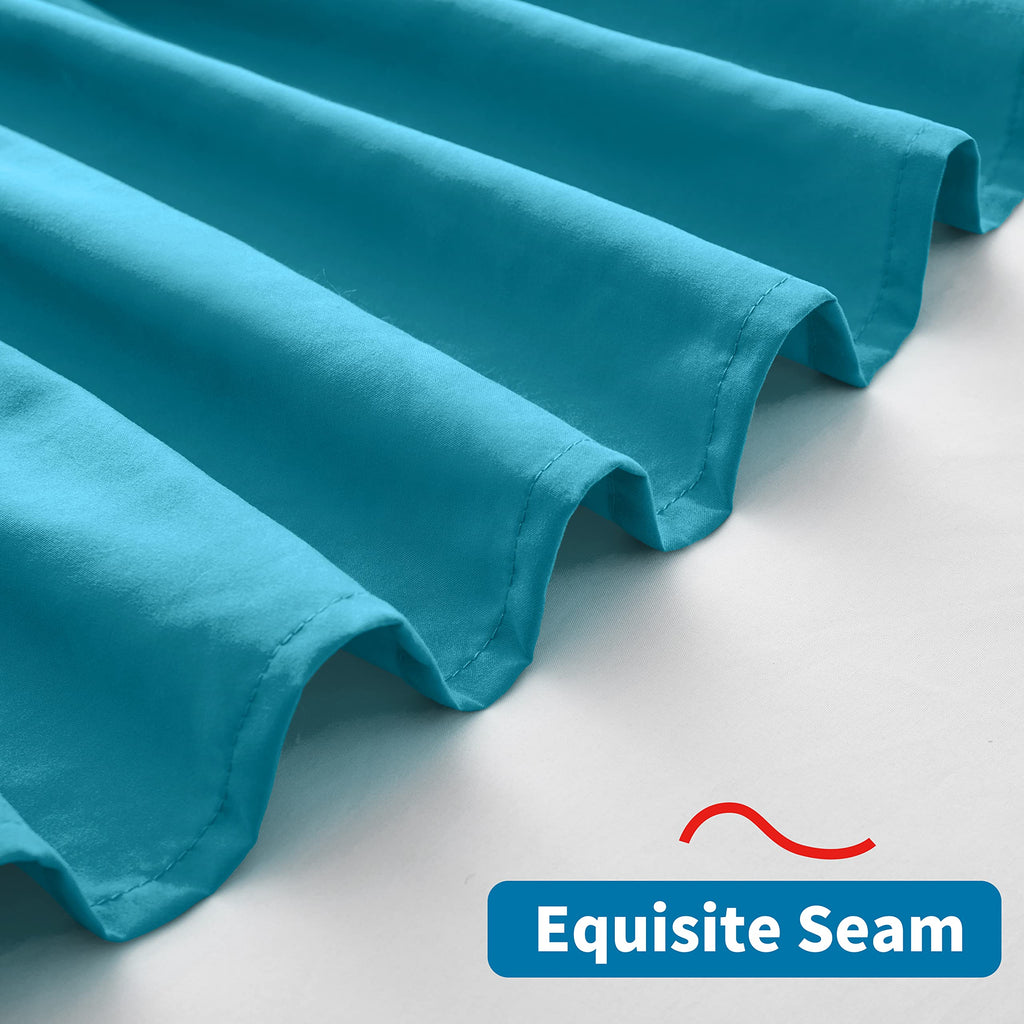 Teal Wrap Around Bed Skirt, Full Queen 14-Inch Brushed Drop