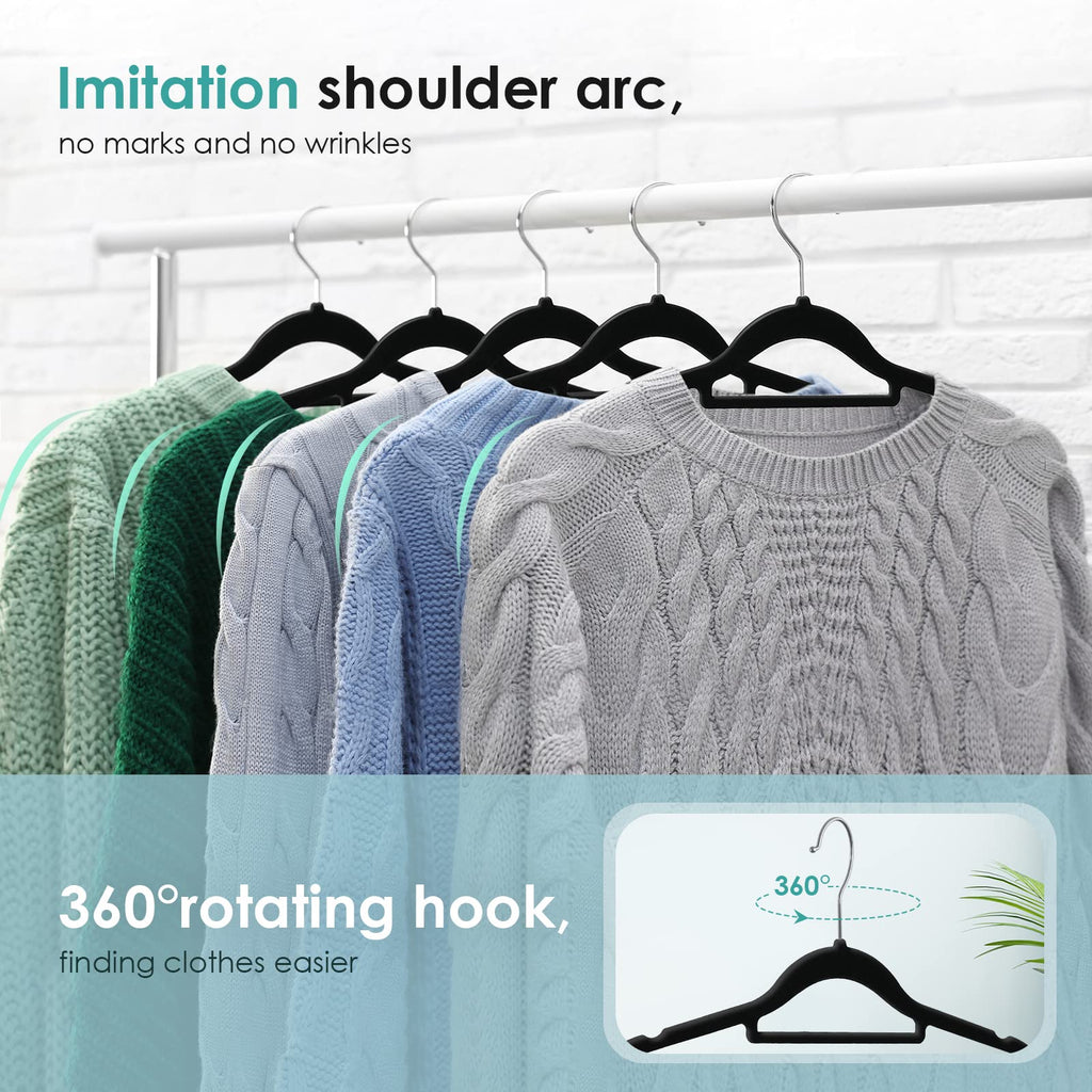 Velvet Hangers Non Slip Felt Hangers, Velvet Clothes Hangers Space Saving