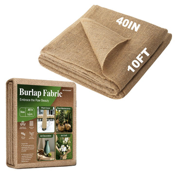 40" x10FT Natural Burlap Fabric, Loose Weave Hessian Cloth for Garden