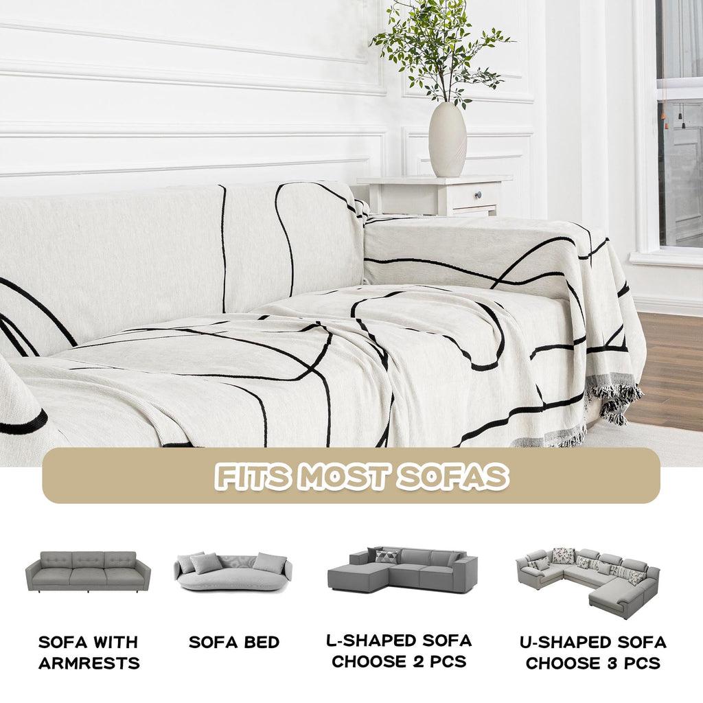 Sectional Sofa Covers Couch Covers for 2 Cushion Couch Sofa Chenille Couch Cover Living Room Multi-Use L Shaped Sofa