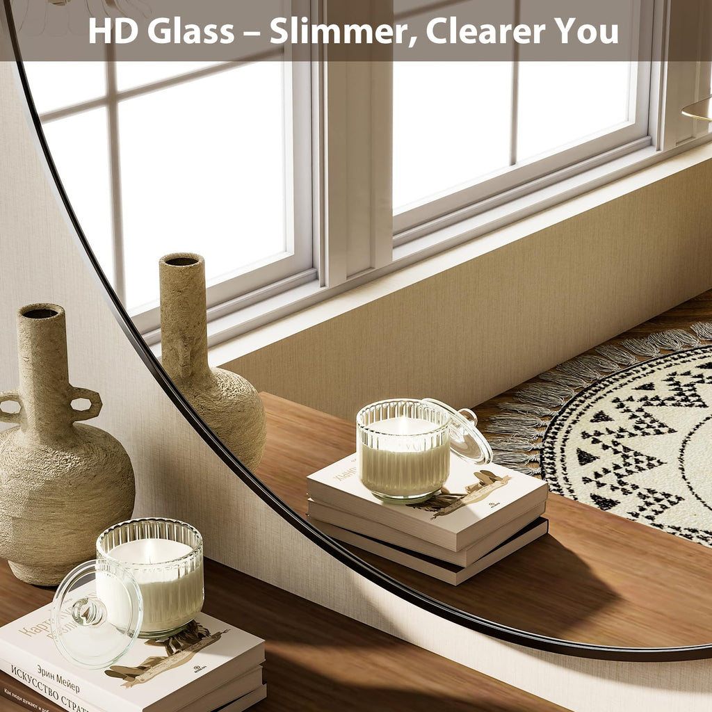 48 Inch Round Mirror Black Circle Bathroom Mirror