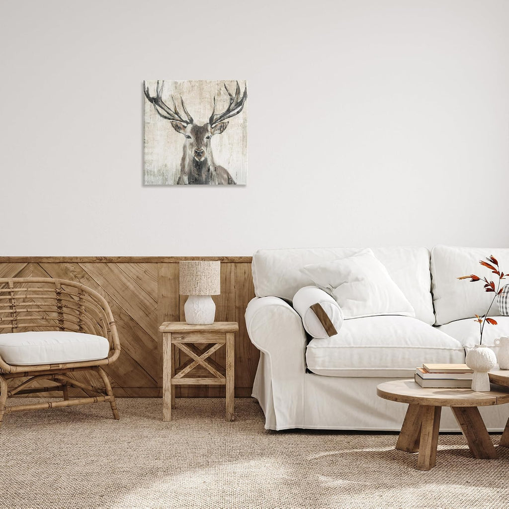 Rustic Deer Elk Wildlife, Canvas Wall Art, Ready to hang, Cabin and lodge decor