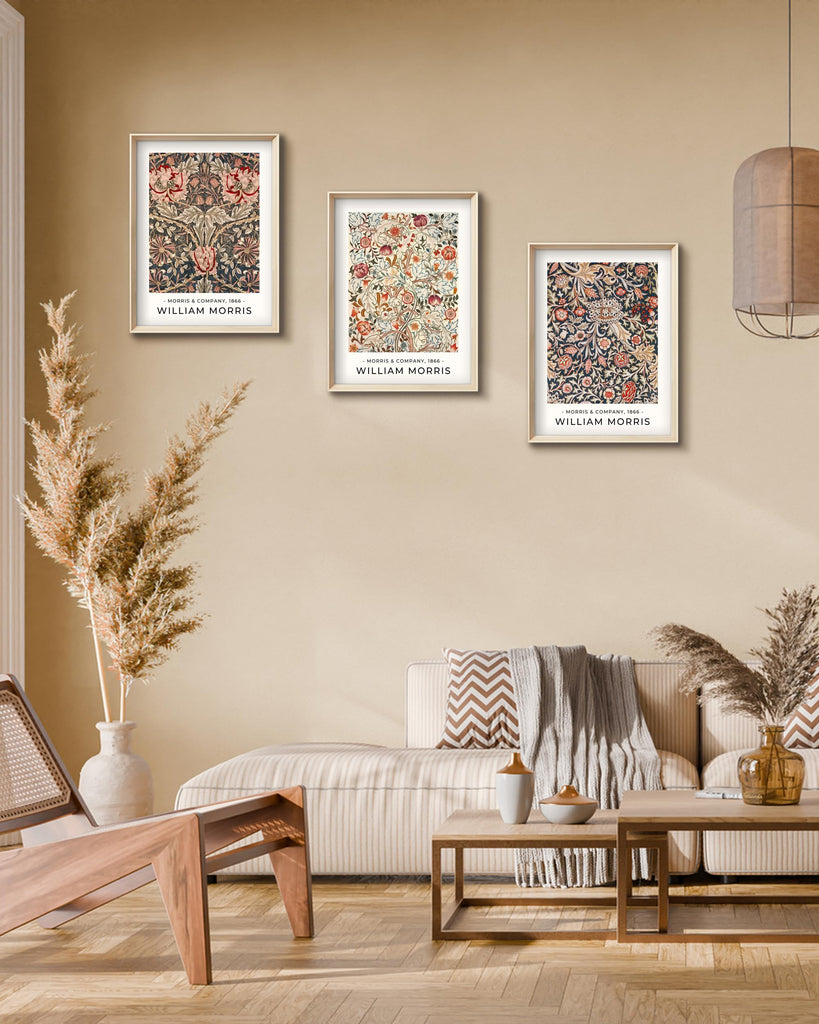 William Morris Vintage Framed Wall Art, Floral Canvas Prints