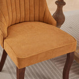 Set of 2 Upholstered Dining Chairs with High Backrest, Velvet Fabric Accent Kitchen Chairs