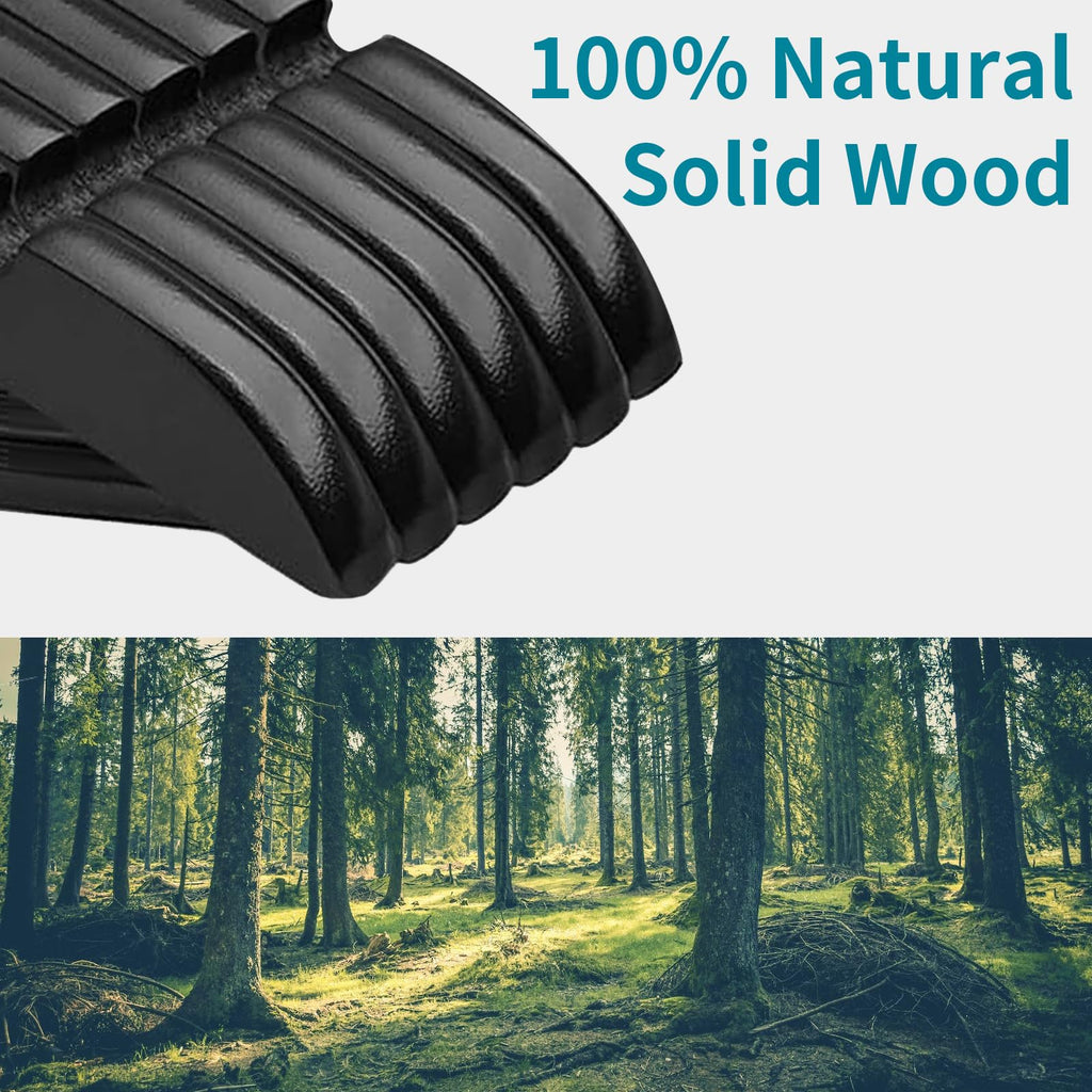 30 Pack Wooden Coat Hangers, 360° Swivel Hook, Suit Hangers with Anti-Slip Notches, Clothes Hangers for Jackets