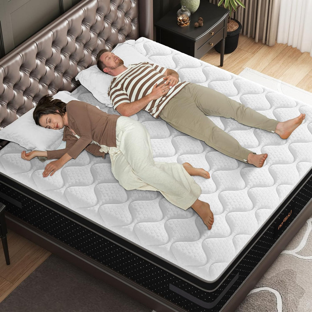 Firm Full Mattress, 14 Inch Hybrid Mattresses with Back & Hip Support | Deep Sleep & Zoned Support, Fiberglass-Free